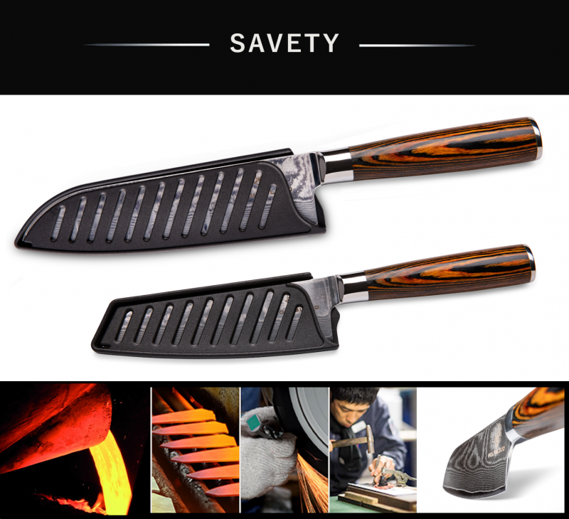 Wolfblood Zeuß Santoku Damastmesser Küchenmesser LH Lifestyle Kochmesser